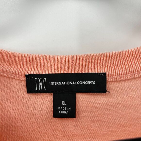 INC INTERNATIONAL CONCEPTS Peach Orange Cold Shoulder Soft Sweater Size XL - Picture 5 of 6